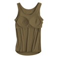 thumbnail image 4 of BODOAO Tank Tops for Women with Built In Bra Sleeveless Scoop Neck Padded Camisole, Loose Fit Casual Summer Shirt for Yoga Workout Fitness Lounge and Layering Green XL, 4 of 5