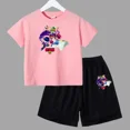 thumbnail image 5 of Conjunto de 2 piezas de camiseta y pantalones cortos de algodón para adolescentes y niños, juego de lucha, ropa deportiva de manga corta de verano para niño y niña, 5 of 5