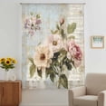 thumbnail image 3 of Vintage Pink Floral Sheer Curtains 72 Inches Long, Spring Botanical Oil Painting Light Filering Curtains, Breathable Simi Curtain Privacy Drapes for Living Room Bedroom Lightweight Window Treatment, 3 of 9