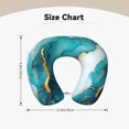 thumbnail image 3 of U-Shaped Pillow 11.8×9.8in With Pillow Core Comfortable Soft Invisible Zipper For Daily Travel Driving Office Skyblue And White Gold Marble, 3 of 8