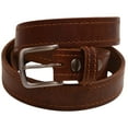 thumbnail image 3 of Mens 1 3/8 Walnut Re-Tanned Leather Belt Brown Stitching Natural Edge, 3 of 4
