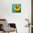 thumbnail image 2 of Square Wall Clock,Yellow Sunflower On Old Teal Wall,Silent Non-Ticking Wall Clock Decor for Home Office Kitchen Living Room Bedroom(10inch), 2 of 4