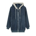 thumbnail image 4 of Autumn and Winter Loose Plush Zipper Jacket, Blue Xxxl, 4 of 4