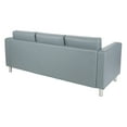 thumbnail image 3 of OSP Home Furnishings Pacific Sofa Couch in Charcoal Grey Faux Leather with Box Spring Seats and Silver Color Legs, 3 of 6