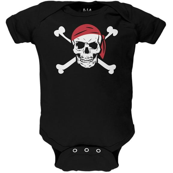 Old Glory Jolly Roger Pirate Costume Short Sleeve Graphic Baby One Piece