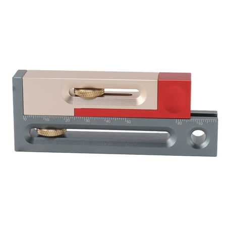 

Table Saw Slot Adjuster Aluminium Alloy Mortise and Tenon Tool Woodworking Movable Measuring Block