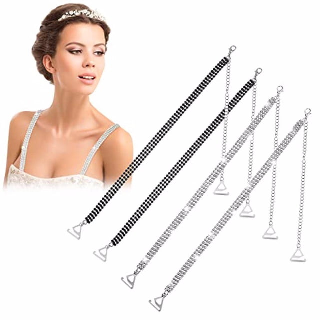 Guardurnaity Correa para sujetador, cadena Invisible con diamantes de imitación, soporte colgante para cinturón, cadenas para hombro, joyería Cadenas y cordones para anteojos