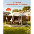 thumbnail image 3 of KFFKFF Pop-Up, Portable Screen House Shelter Tent, Fiberglass, Steel Mesh, 15 x 13.8 ft, 12-15 Person, 3 of 9
