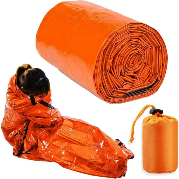 Emergency Sleeping Bag with Whistle Survival Thermal Blanket for