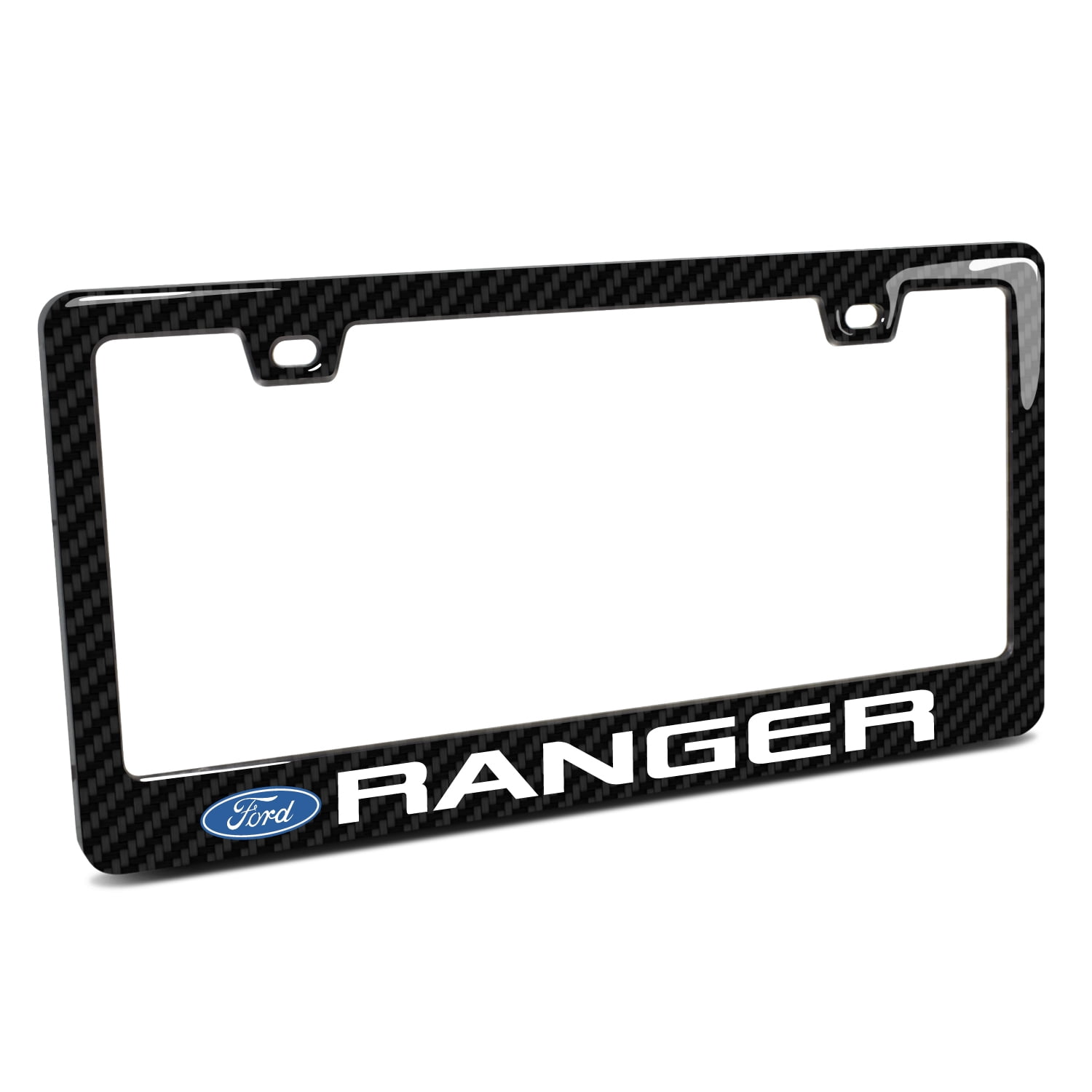 Ford Ranger Black Real 3K Carbon Fiber Finish ABS Plastic License Plate