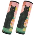 thumbnail image 2 of 2-Pack Seat Belt Covers with Flannel Seatbelt Shoulder Strap Case Adjustable Straps Soft Padding for Car Black Cat and Goldfish Bowl Small, 2 of 8
