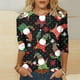 thumbnail image 1 of Pntutb Moda Mujer Chriatmas Impreso Camiseta 3/4 Mangas Blusa Cuello Redondo Casual tops Pntutb Pntutb-621, 1 of 5