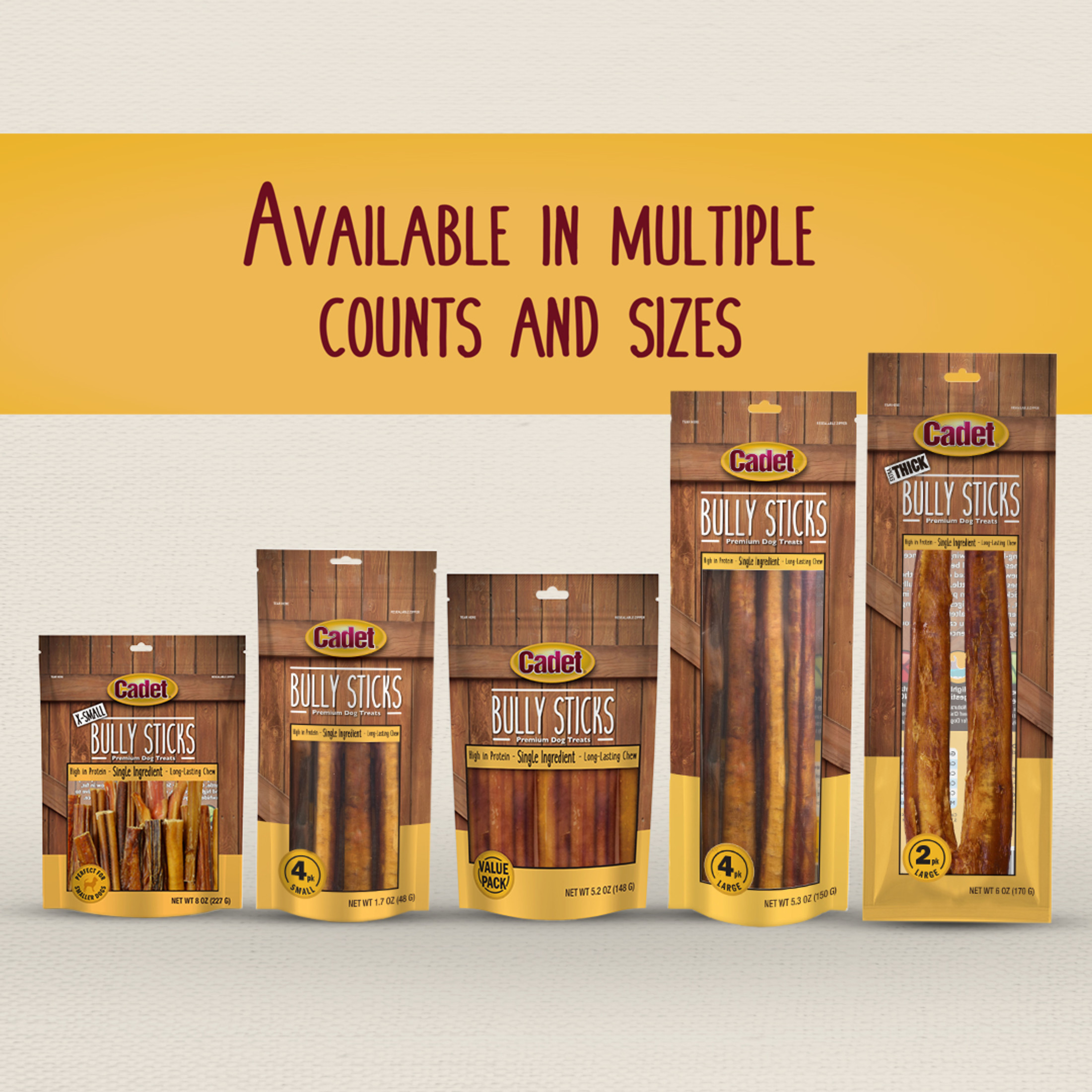 Cadet Bully Sticks Dog Treats, 6 Ounce photo 7