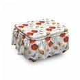 thumbnail image 1 of Watercolor Ottoman Cover, Natural Scene Butterfly, 2 Piece Slipcover Set with Ruffle Skirt for Square Round Cube Footstool Decorative Home Accent, Standard Size, Multicolor, by Ambesonne, 1 of 1