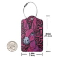 thumbnail image 4 of Naloa ink Donkey Pop Art Luggage Tag for Suitcase Leather Baggage Tag with Stainless Steel Loop Privacy Cover for Women Men Girls-1, 4 of 5