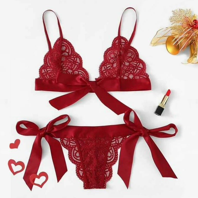 sexy lingerie set red Missord Satin Tassel Sexy Lingerie 4 Piece Set MSL032 Online Sale – MISS ORD