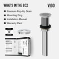 thumbnail image 5 of Vigo Vg07001 1-3/4" Grid Drain Assembly - Chrome, 5 of 11