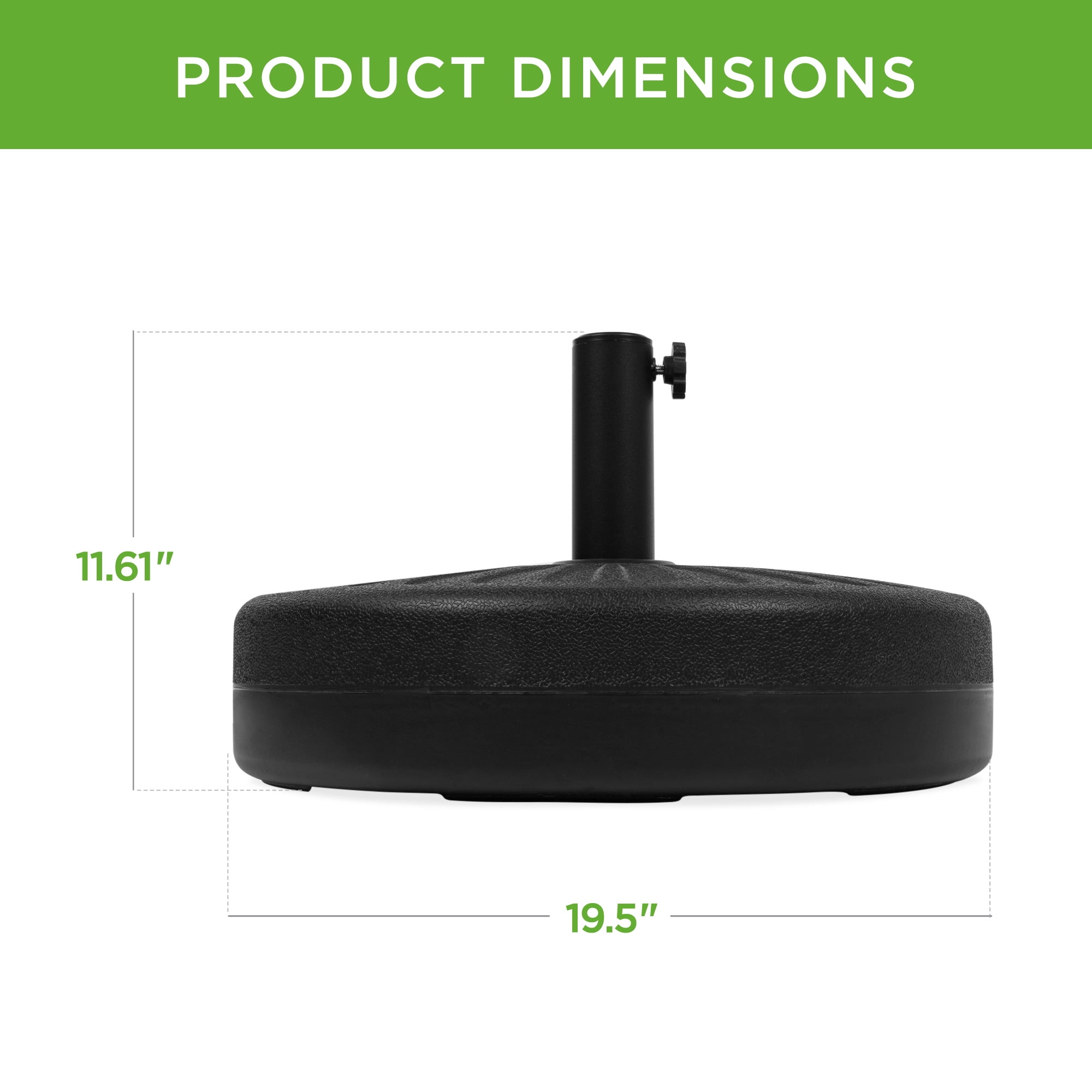 Best Choice Products Fillable Plastic Patio Umbrella Base Stand, Pole Holder w/ Adjustment Knob, Sunburst Pattern
