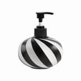 thumbnail image 1 of Elegante dispensador de jabón de resina con rayas blancas y negras, botella con bomba de jabón de manos recargable for decoración de baño y cocina, 1 of 6