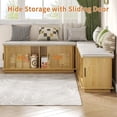 thumbnail image 4 of Gineuiia L-Shape Storage Bench with Cushion Backless Corner Dining Bench with Storage Kitchen Breakfast Nook Bench Storage Bench for Entryway Wood, 4 of 8