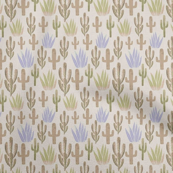 oneOone Cotton Flex Light Brown Fabric Cactus Sewing Fabric By The Yard Printed Diy Clothing Sewing Supplies 40 Inch Wide