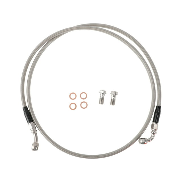 Kit de línea de freno hidráulico frontal de 57" de Unique Bargains para manillar de 14 pulgadas para Harley Davidson Touring 1997-2013 tono plateado