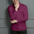 thumbnail image 5 of Iugvhana Men's Dress Shirt Cotton Slim Fit Casual Business Formal Shirt Regular Fit Button Down Turndown Collar Shirts Hot Pink M, 5 of 6