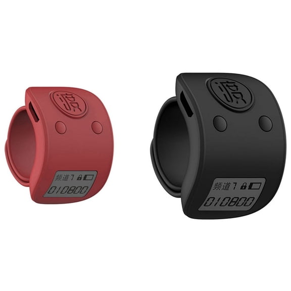 2Pcs Mini Digital LCD Electronic Finger Ring Hand Tally Counter 6 Digit Rechargeable Counters Clicker-Red & Black,2 x Counter Clicker,Red & Black