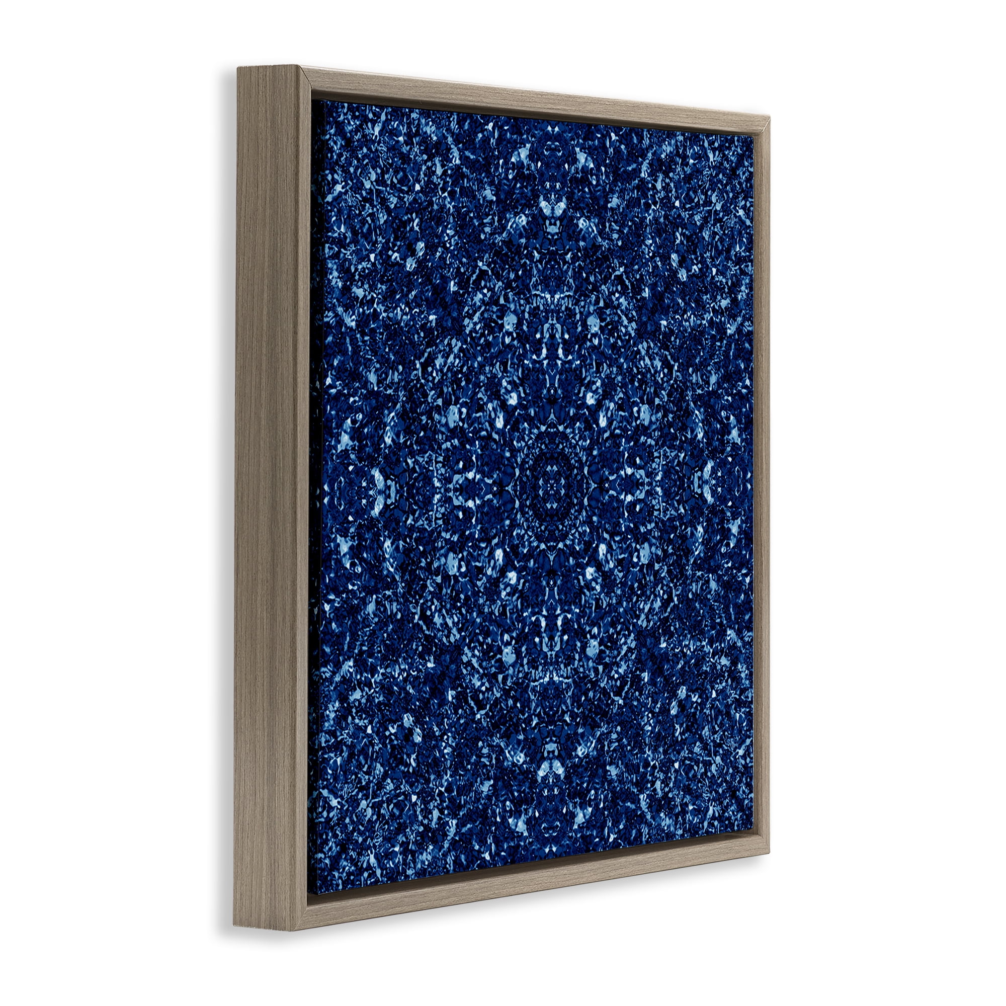 Stupell Industries Geometric Mosaic Pattern Abstract Painting Brown Floater Framed Canvas Art Print Wall Art, 25 x 25