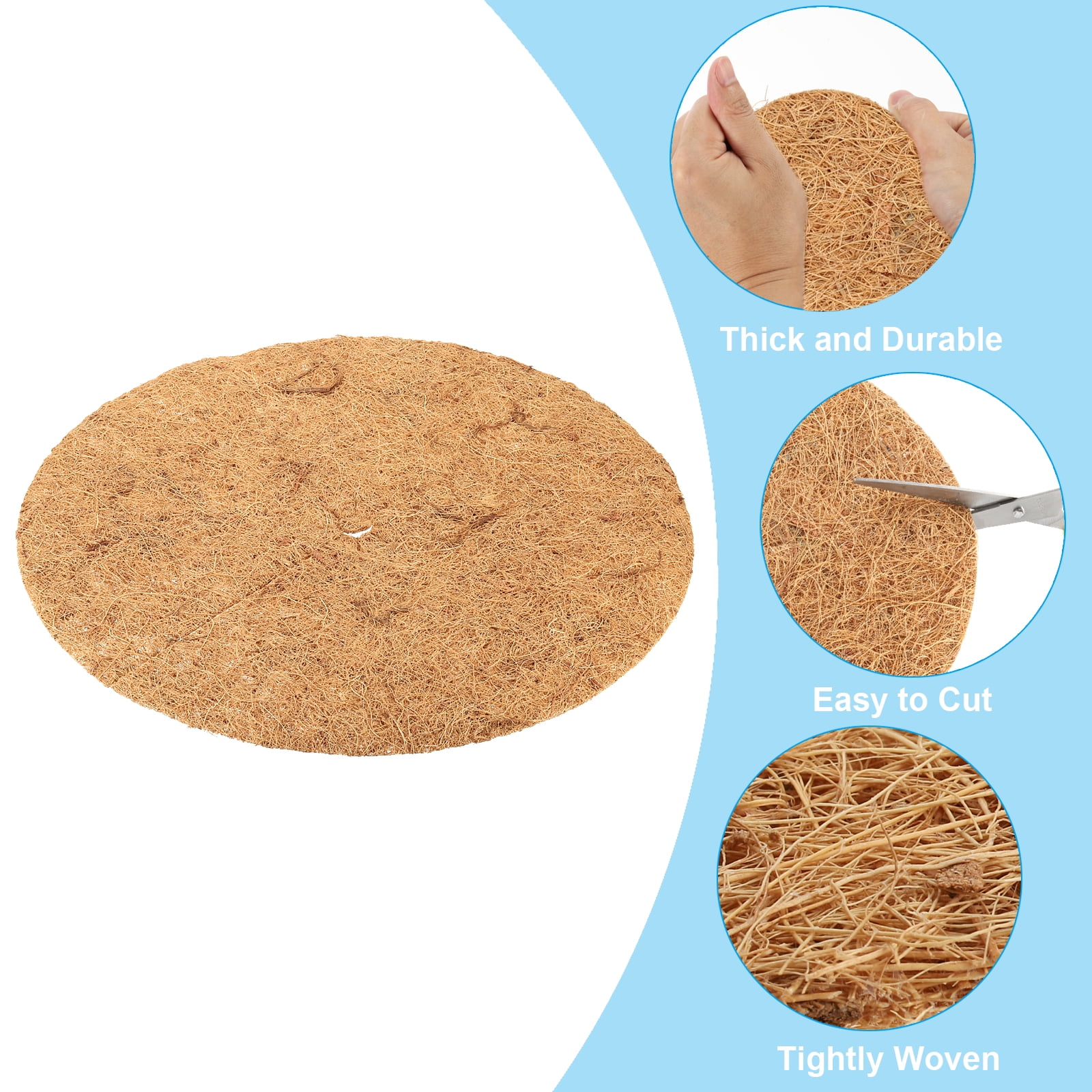 Uxcell 18 Inch Coconut Fibers Mulch Ring, Coco Coir Tree Protector Mats Tree Disc Plant Cover Protection, 3Pcs