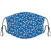 Cute Whippet Dog Graphic Printed Cloth Face Masks Reusable Washable Adjustable for Adults 1 PCS