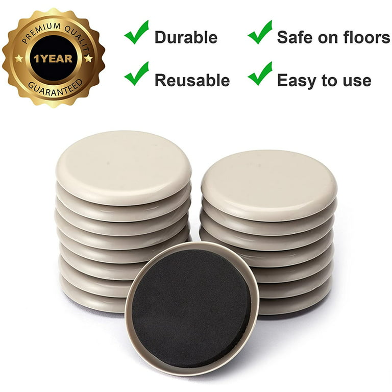 16x Reusable 3.5 Round Carpet Furniture Sliders for Quick Move Heavy  Furniture