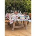 thumbnail image 4 of 54x80 Inch Outdoor Tablecloth with Umbrella Hole Zipper Rectangle Easter Rectangular Tablecloths Outside Waterproof Spring Leopard Prints Colorful Bunny Eggs Striped Patio Table Cover for Picnic, 4 of 8