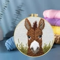 thumbnail image 6 of Punch Needle Kits A Donkey Embroidery Starter Set with Hoop Easy for Beginners DIY Stress Relief Handmade Craft Hobby and Home Decor 20x20cm, 6 of 8