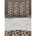 thumbnail image 3 of Tropical Comforter & Sham Bedding Set, Exotic Monstera Leaves on Leopard Skin Background Savannah Jungle Graphic, 3 pcs Duvet Set Microfiber Filling Quilt, 5 Sizes, Brown Peach White, by Ambesonne, 3 of 4