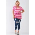 thumbnail image 2 of Plus Striped And Distressed Cut-out Top, 2 of 3