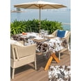 thumbnail image 4 of Outdoor Tablecloth with Umbrella Hole and Zipper, Grey Rabbits Rectangle Table Cloth 60x84 Inch Waterproof Tablecloth, Pine Cones Brown Plants Farmhouse Wooden Picnic Table Cover for Patio Camping, 4 of 7