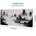 thumbnail image 2 of Ink Landscape Art Gaming Mouse Pad Mountains Rivers Boats Extended Mousepad Waterproof Stitched Edges Rubber Base Non-Slip Deskmap Computer Keyboard Mat 31.5x11.8 Inch, 2 of 6