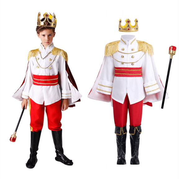 Phenas Prince Charming Costume Boys King Costume Medieval Royal Prince Halloween Party Costumes
