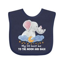 Inktastic My Titi Loves Me to the Moon and Back Elephant Family Boys or Girls Baby Bib