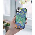 thumbnail image 5 of WIRESTER Shockproof Soft Rubber Cover Case for Apple iPhone 16 6.1" 2024, Irises Vincent Van Gogh, 5 of 5