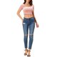 thumbnail image 2 of INSPIRAR CHIC Blusa Casual de Manga Corta Linda con Cuello Redondo de Terciopelo Ajustada Crop Top XL Rosa, 2 of 6