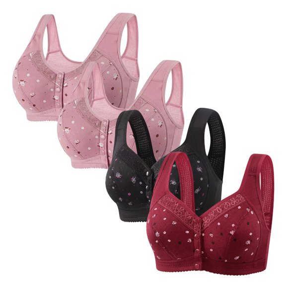 Cavosen Push up Sports Bra Plus Size Wireless Bras Push Up Full Coverage Stretch Bralettes Wide Straps Breathable Comfortable Underwear