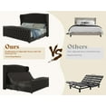 thumbnail image 6 of Amerlife King Size Bed Frame with 51" Velvet Upholstered Headboard, Adjustable Dual Motor, Black, 6 of 9