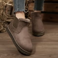 thumbnail image 3 of Ankle Winter Mini Boots for Women Suede Furry Lining Platform Warm Snow Booties Comfort Classic Fluffy House Shoes for Indoor Outdoor, 3 of 8