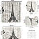 thumbnail image 5 of Juego de 4 cortinas de ducha con diseño de la Torre Eiffel de París, decoración para baño con alfombras antideslizantes, alfombrilla en forma de U, tapa de inodoro, cortinas de baño impermeables con, 5 of 7