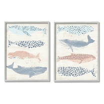 Stupell Industries Rustic Patterned Sea Life Animals & Insects Painting Gray Framed Art Print Wall Art, 16 x 20