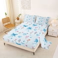 thumbnail image 2 of Erosebridal Bowknot Flower Kids Bed Sheets, Blue Love Heart King Sheets, 4 Pieces, 2 of 5