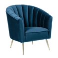thumbnail image 1 of Manhattan Comfort Fauteuil d'Appoint en Velours Bleu Rosemont et Or, 1 of 3