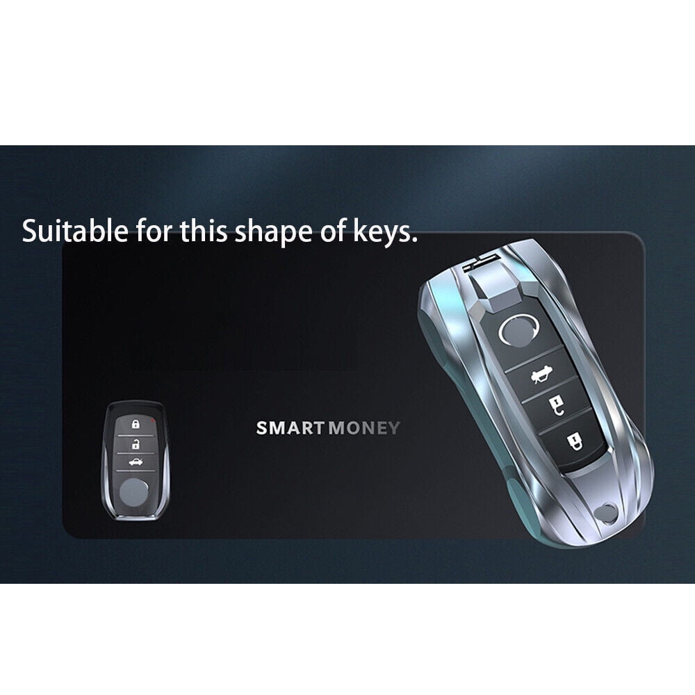 Metal Car Key Fob Cover For Toyota Land Cruiser Sienna Venza RAV4 Prime 2022-2024 2025 Toyota Tundra, for 2023-2025 Sequoia,for Camry 2025, for 2024 Grand Highlander,for 2024 Tacoma